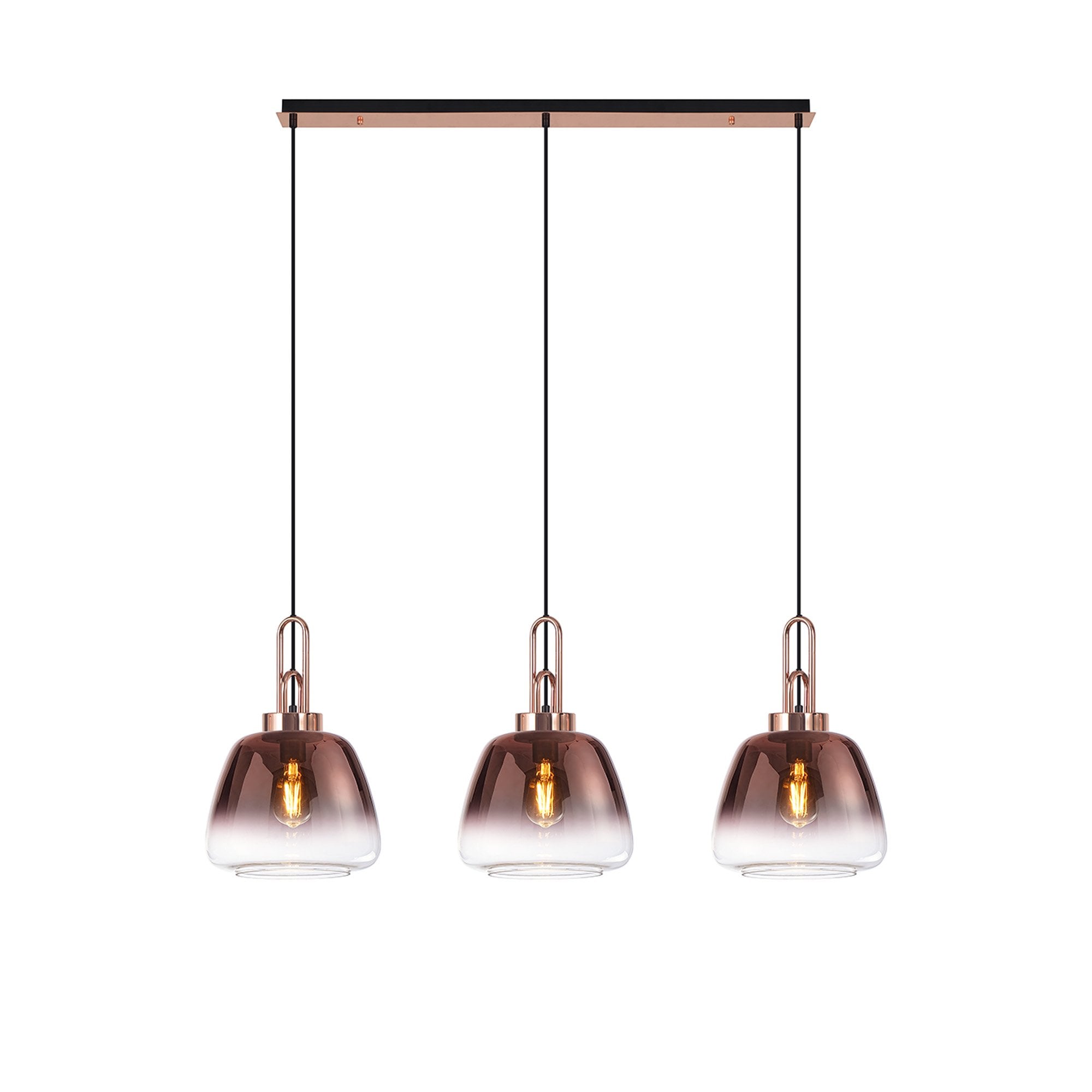 NLK15549 Acme 3 Light Linear Pendant Copper Matt Black