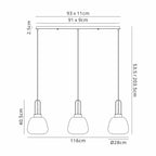 NLK15549 Acme 3 Light Linear Pendant Copper Matt Black