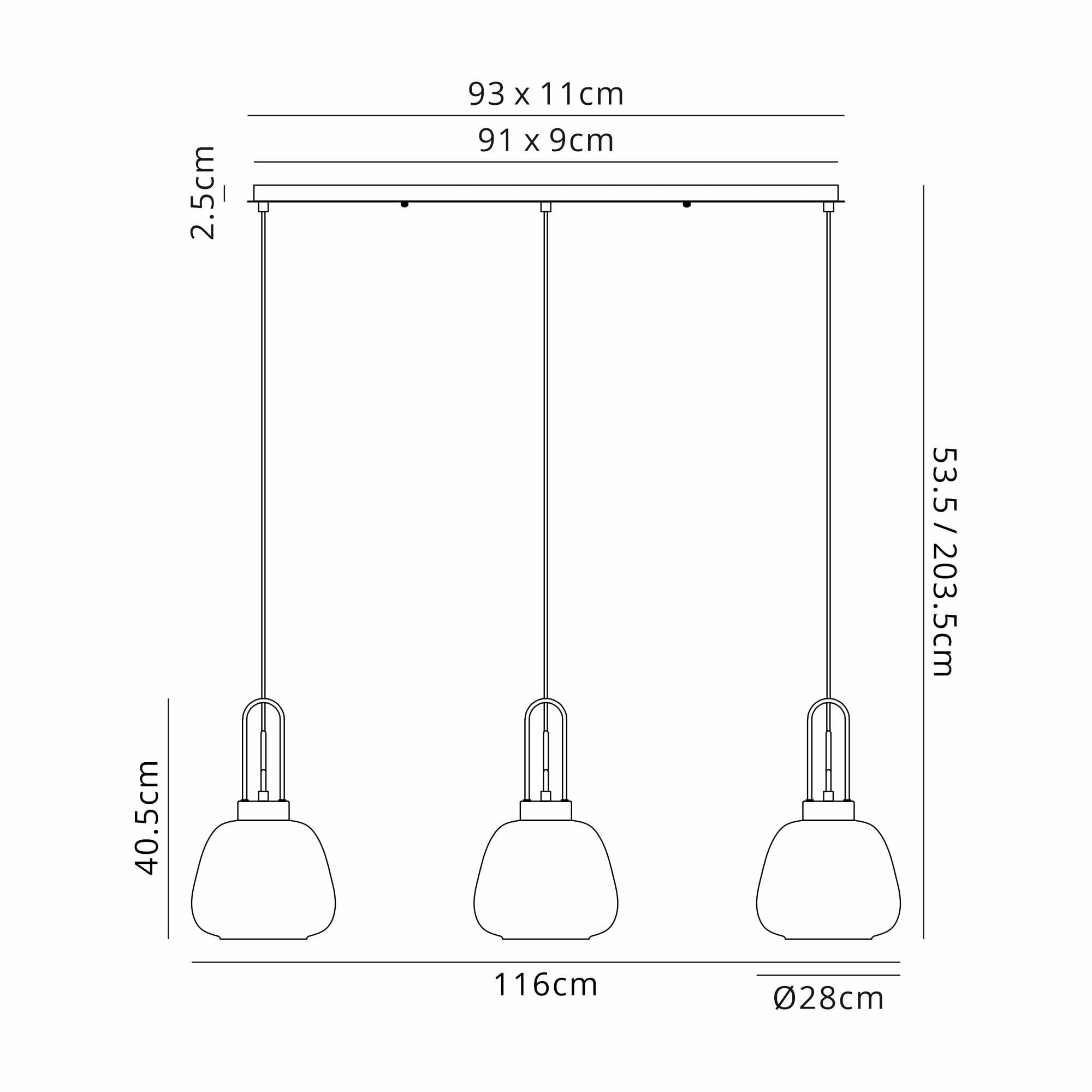 NLK15549 Acme 3 Light Linear Pendant Copper Matt Black