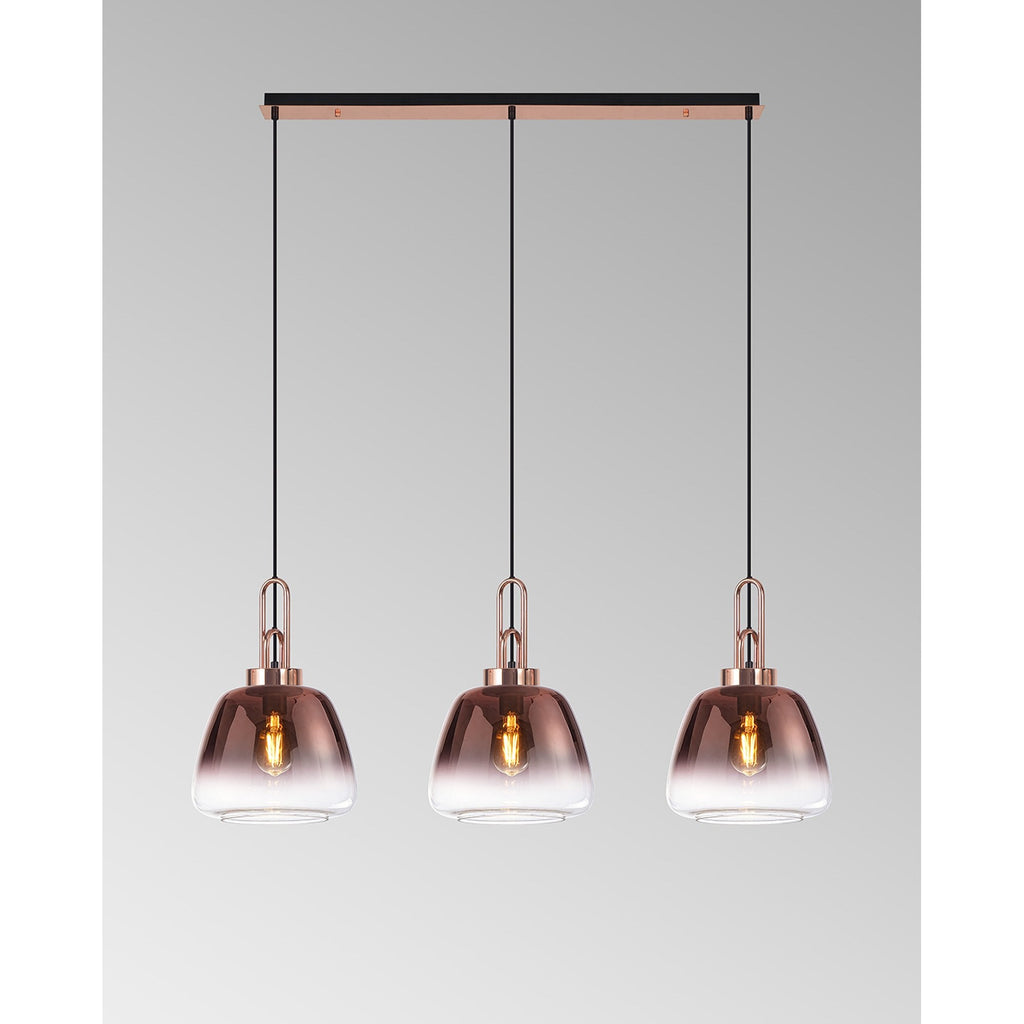 NLK15549 Acme 3 Light Linear Pendant Copper Matt Black