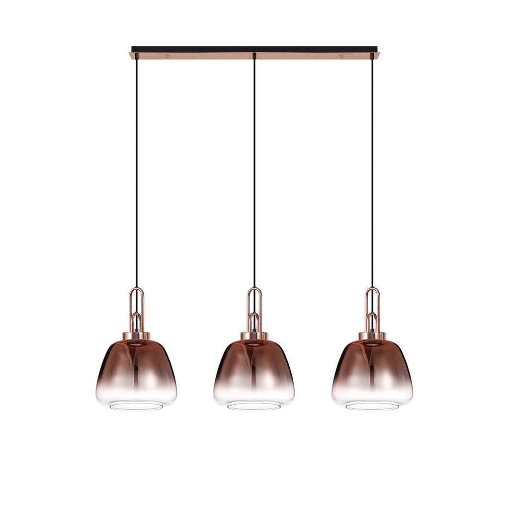 NLK15549 Acme 3 Light Linear Pendant Copper Matt Black