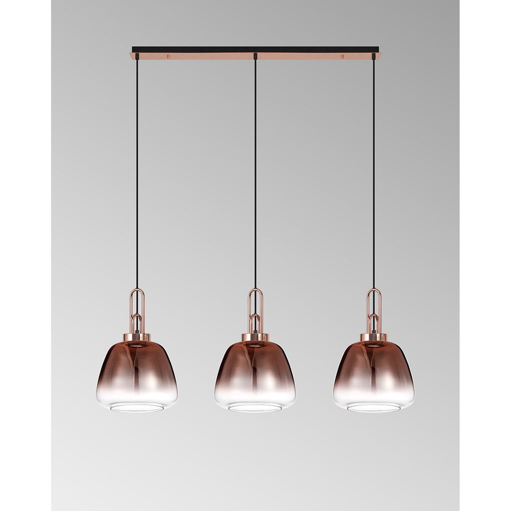 NLK15549 Acme 3 Light Linear Pendant Copper Matt Black