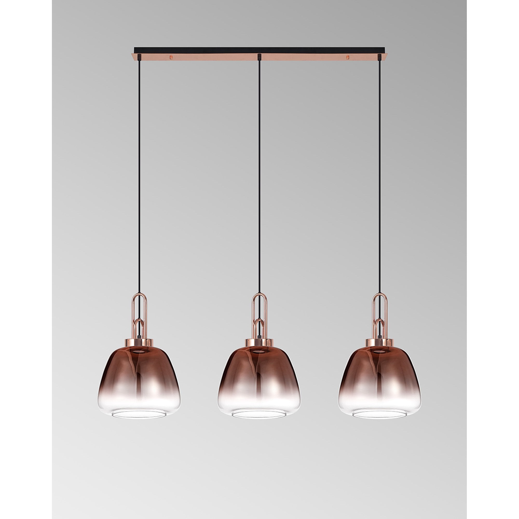 NLK15549 Acme 3 Light Linear Pendant Copper Matt Black