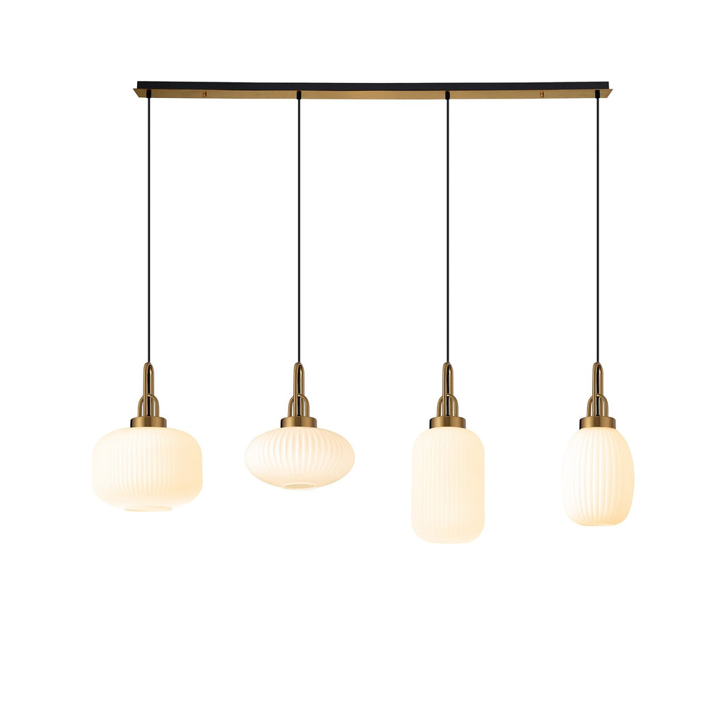 NLK15569 Acme 4 Light Linear Pendant Brass Gold Matt Black