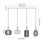 NLK15569 Acme 4 Light Linear Pendant Brass Gold Matt Black