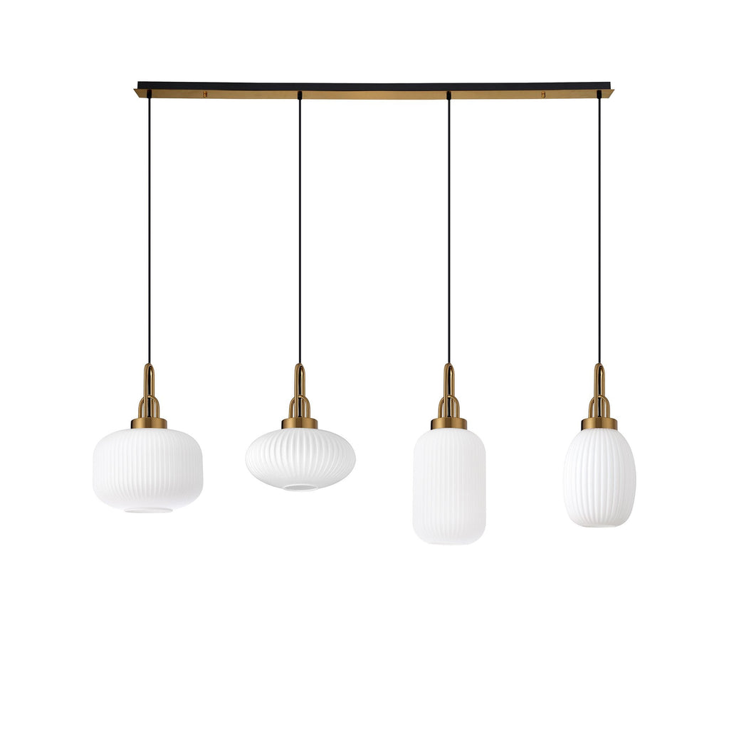 NLK15569 Acme 4 Light Linear Pendant Brass Gold Matt Black