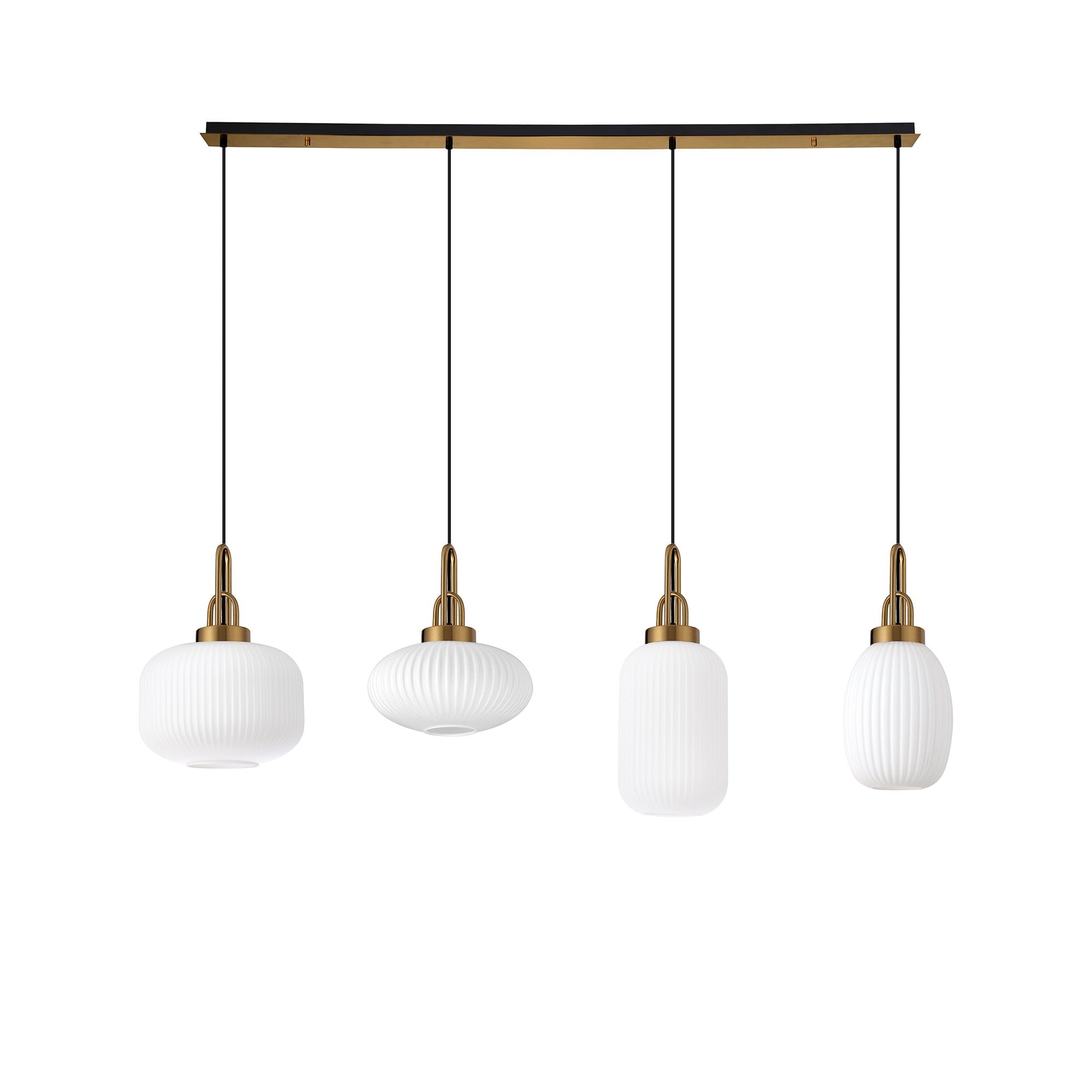 NLK15569 Acme 4 Light Linear Pendant Brass Gold Matt Black