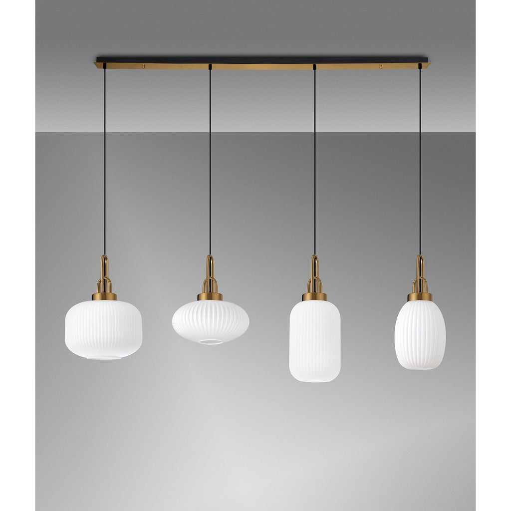 NLK15569 Acme 4 Light Linear Pendant Brass Gold Matt Black