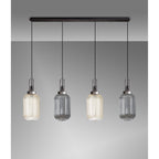 NLK15579 Acme 4 Light Linear Pendant Aged Pewter Matt Black