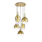 NLK15589 Acme 5 Light Round Pendant Brass Gold Matt Black