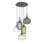 NLK15599 Acme 5 Light Round Pendant Black Chrome Matt Black