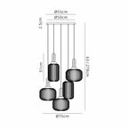 NLK15599 Acme 5 Light Round Pendant Black Chrome Matt Black