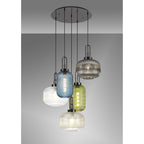 NLK15599 Acme 5 Light Round Pendant Black Chrome Matt Black