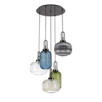 NLK15599 Acme 5 Light Round Pendant Black Chrome Matt Black