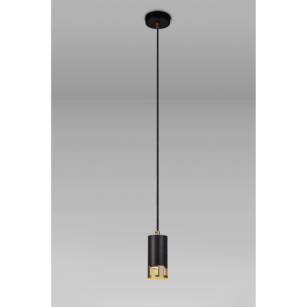 NL71239 Adner 1 Light Pendant Black Painted Gold