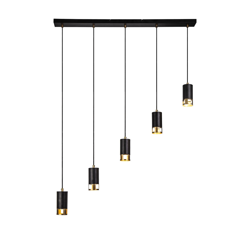 NL71249 Adner 5 Light Bar Pendant Black Painted Gold