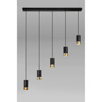 NL71249 Adner 5 Light Bar Pendant Black Painted Gold