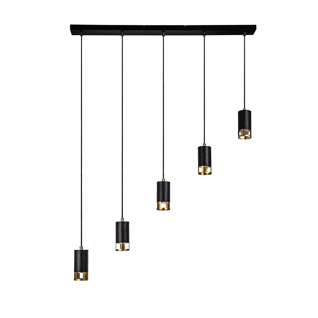 NL71249 Adner 5 Light Bar Pendant Black Painted Gold