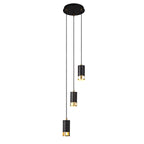 NL71259 Adner 3 Light Round Pendant Black Painted Gold