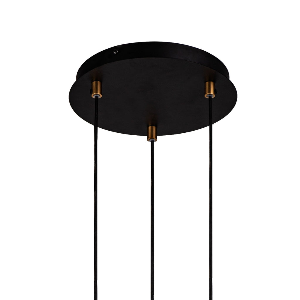 NL71259 Adner 3 Light Round Pendant Black Painted Gold