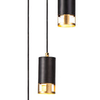 NL71259 Adner 3 Light Round Pendant Black Painted Gold
