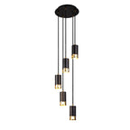 NL71269 Adner 5 Light Round Pendant Black Painted Gold