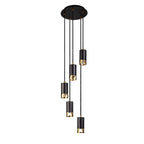 NL71269 Adner 5 Light Round Pendant Black Painted Gold