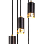 NL71269 Adner 5 Light Round Pendant Black Painted Gold
