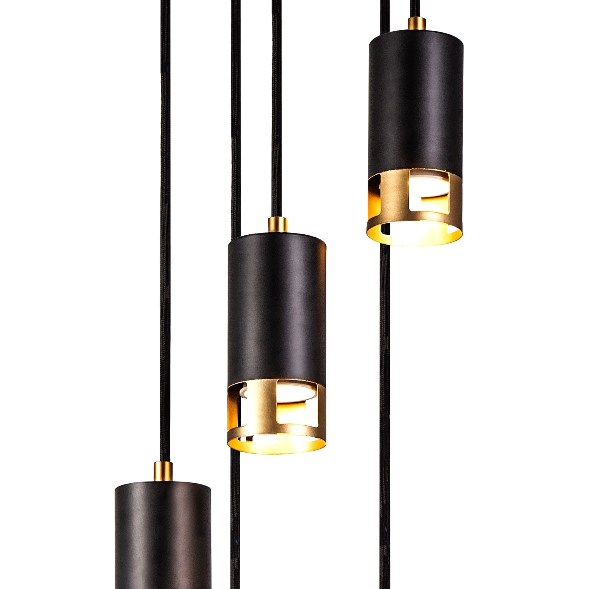 NL71269 Adner 5 Light Round Pendant Black Painted Gold