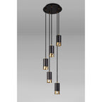 NL71269 Adner 5 Light Round Pendant Black Painted Gold