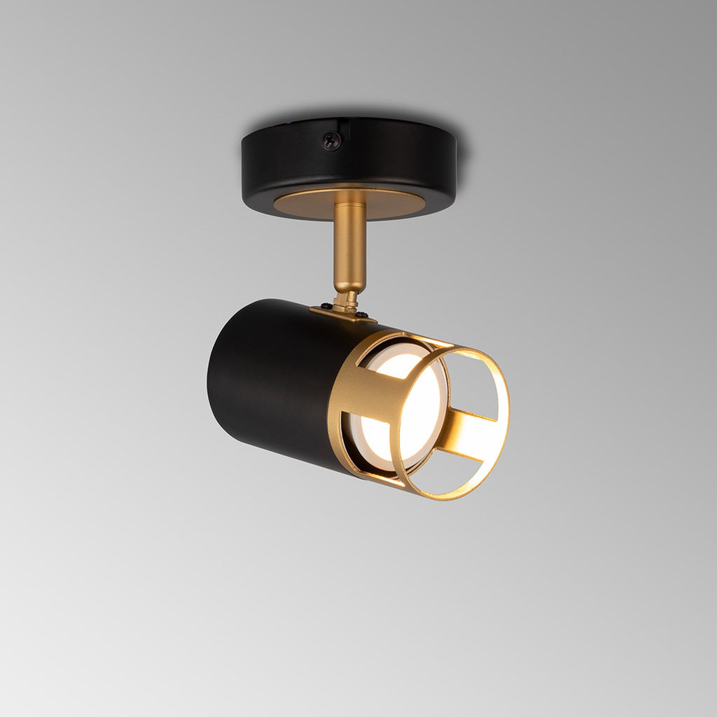 NL99539 Adner 1 Light Spotlight Black Painted Gold