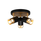NL99549 Adner 3 Light Round Spotlight Black Painted Gold