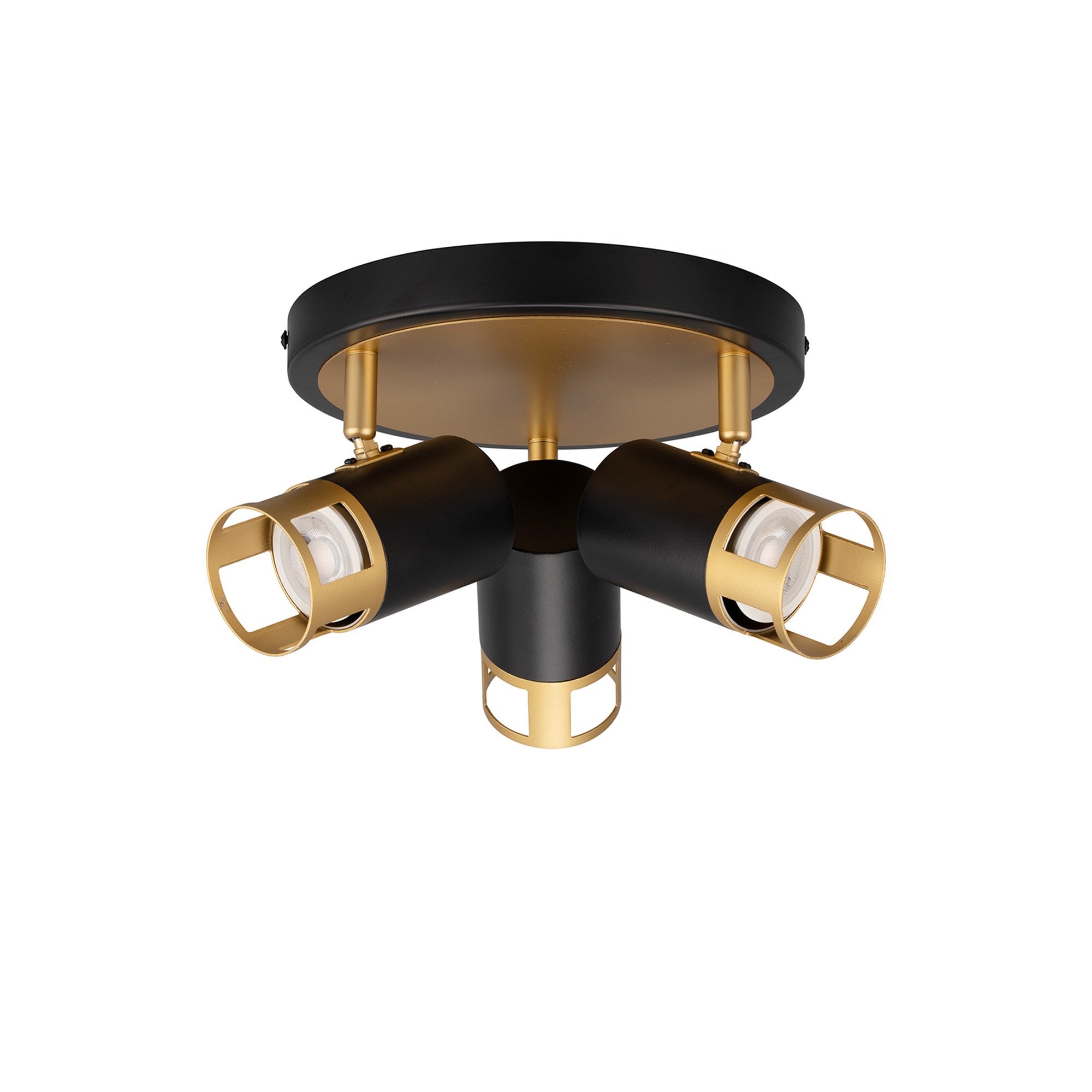NL99549 Adner 3 Light Round Spotlight Black Painted Gold