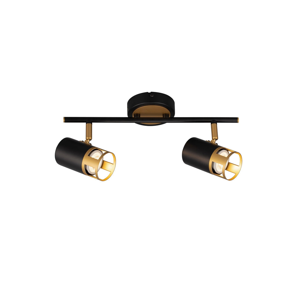 NL99559 Adner 2 Light Linear Bar Spotlight Black Painted Gold