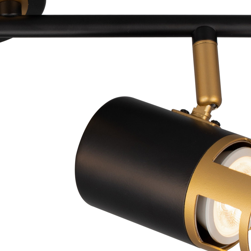NL99559 Adner 2 Light Linear Bar Spotlight Black Painted Gold
