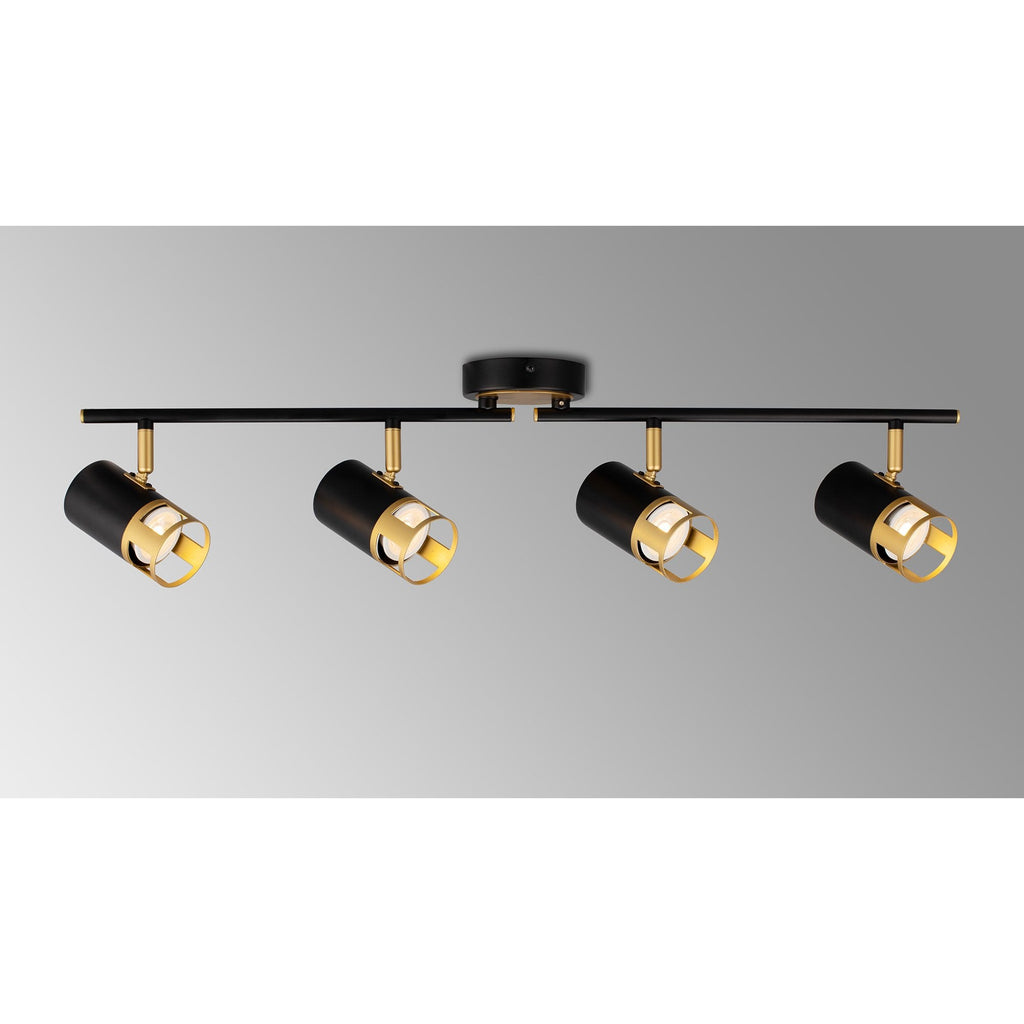 NL99579 Adner 4 Light Linear Bar Spotlight Black Painted Gold