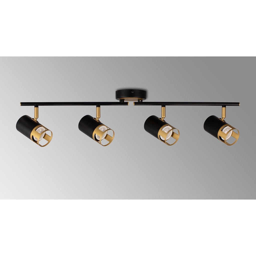NL99579 Adner 4 Light Linear Bar Spotlight Black Painted Gold