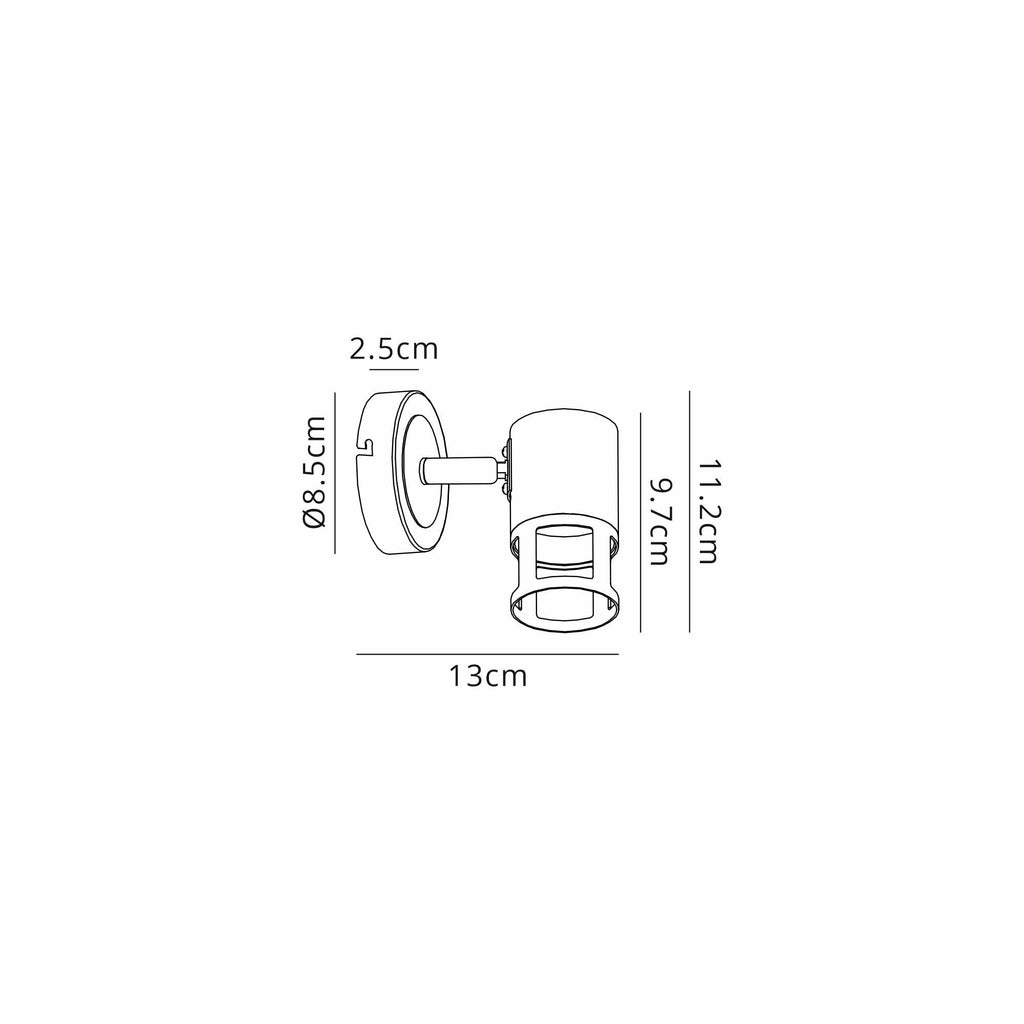 NL99589 Adner 1 Light Spotlight Graphite Polished Chrome