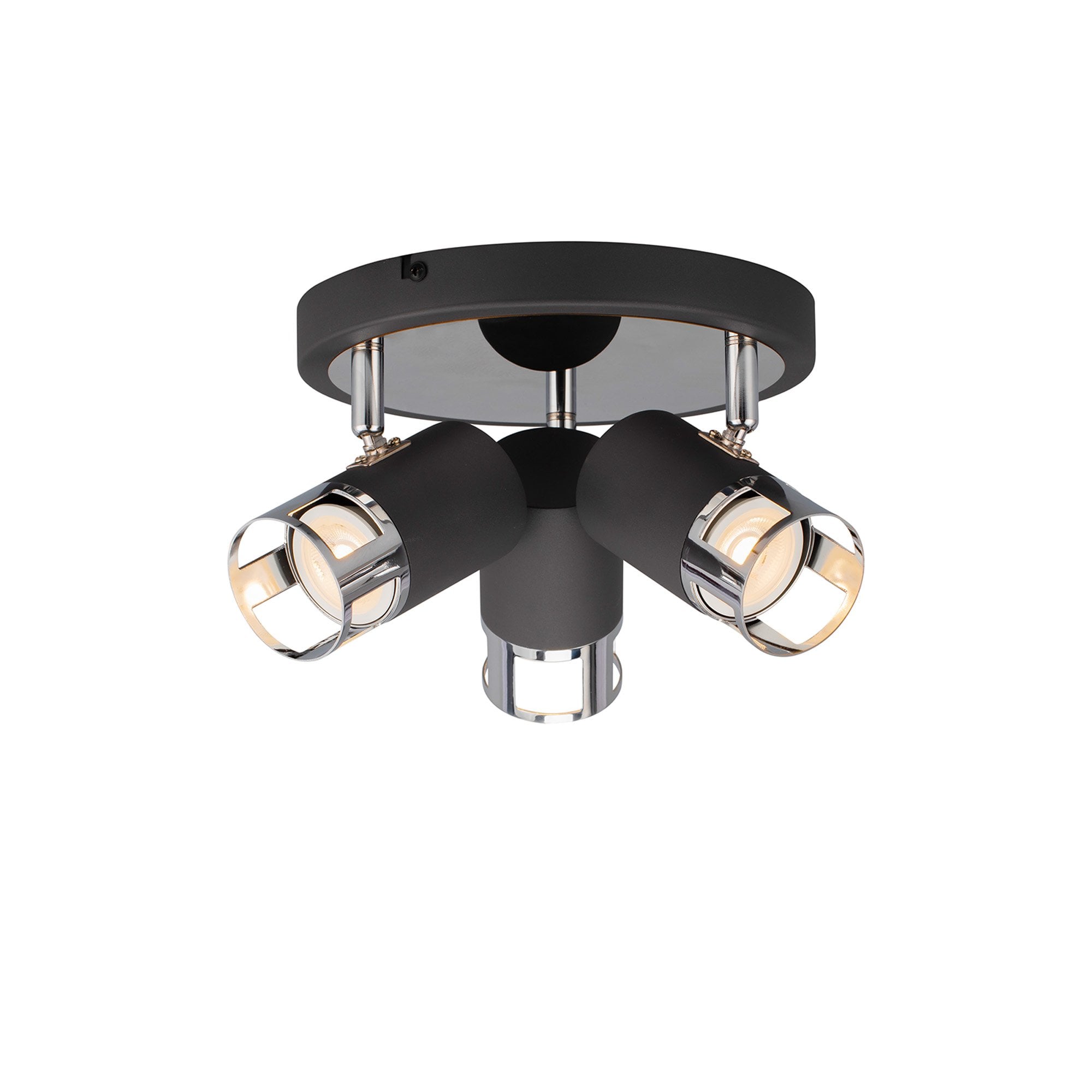 NL99599 Adner 3 Light Round Spotlight Graphite Polished Chrome