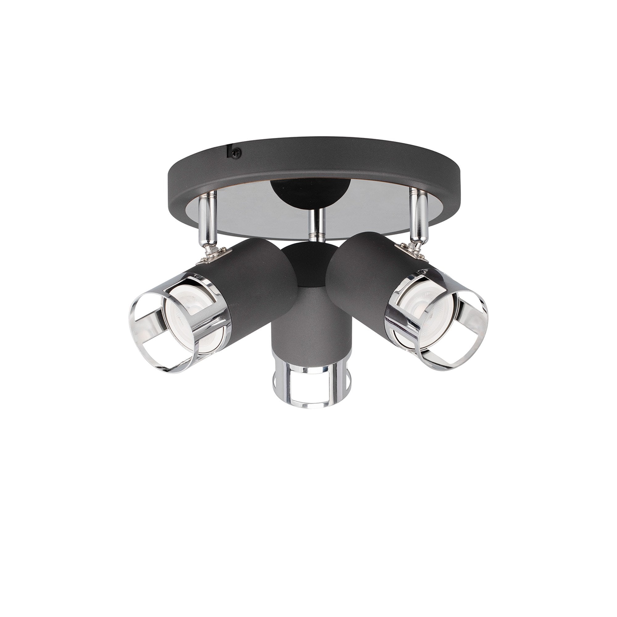 NL99599 Adner 3 Light Round Spotlight Graphite Polished Chrome