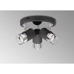 NL99599 Adner 3 Light Round Spotlight Graphite Polished Chrome