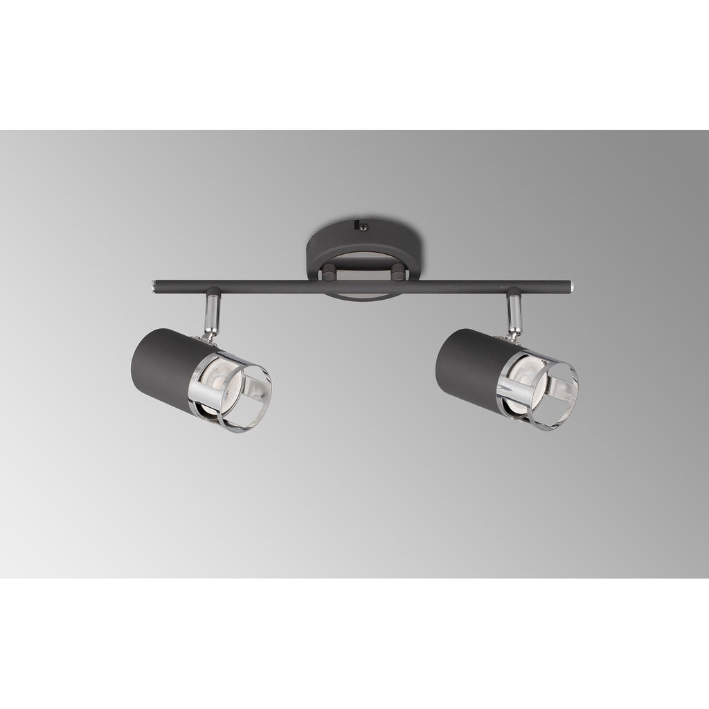 NL99609 Adner 2 Light Linear Bar Spotlight Graphite Polished Chrome