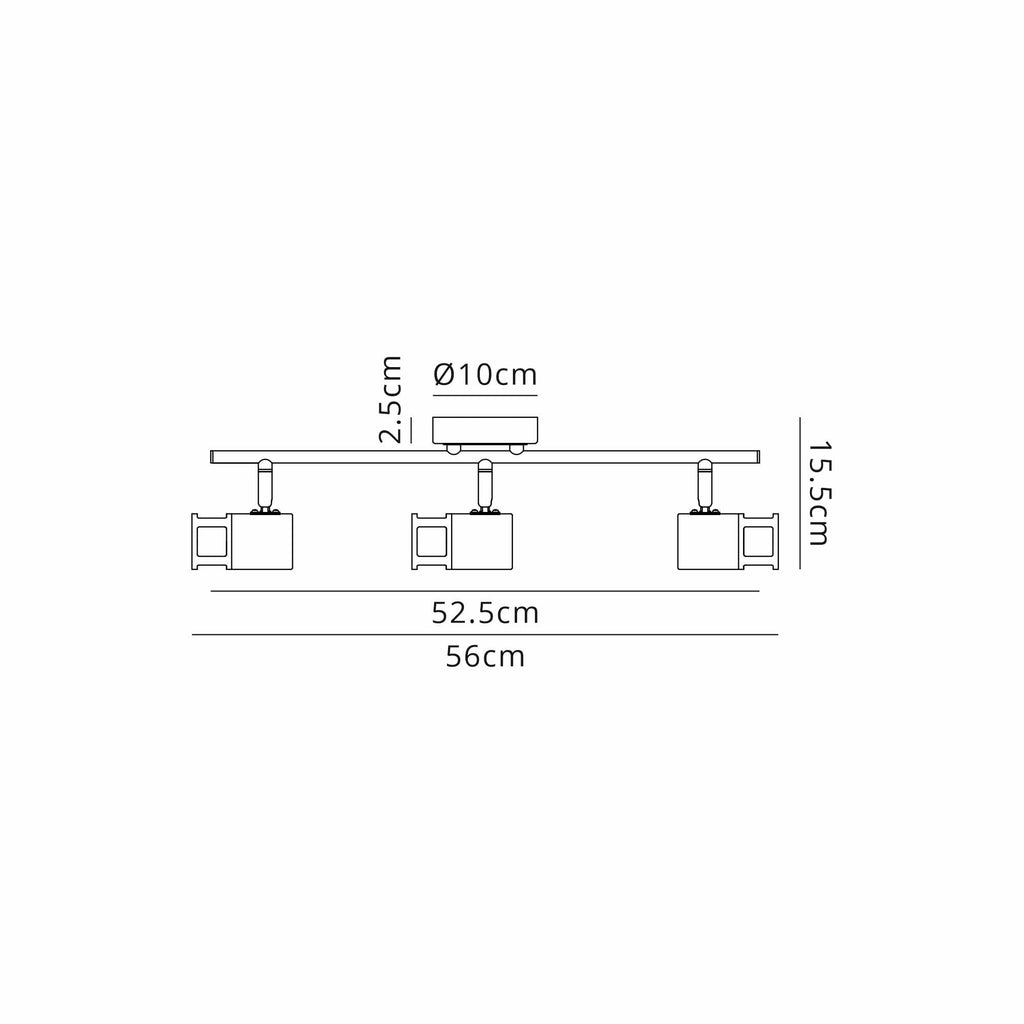 NL99619 Adner 3 Light Linear Bar Spotlight Graphite Polished Chrome