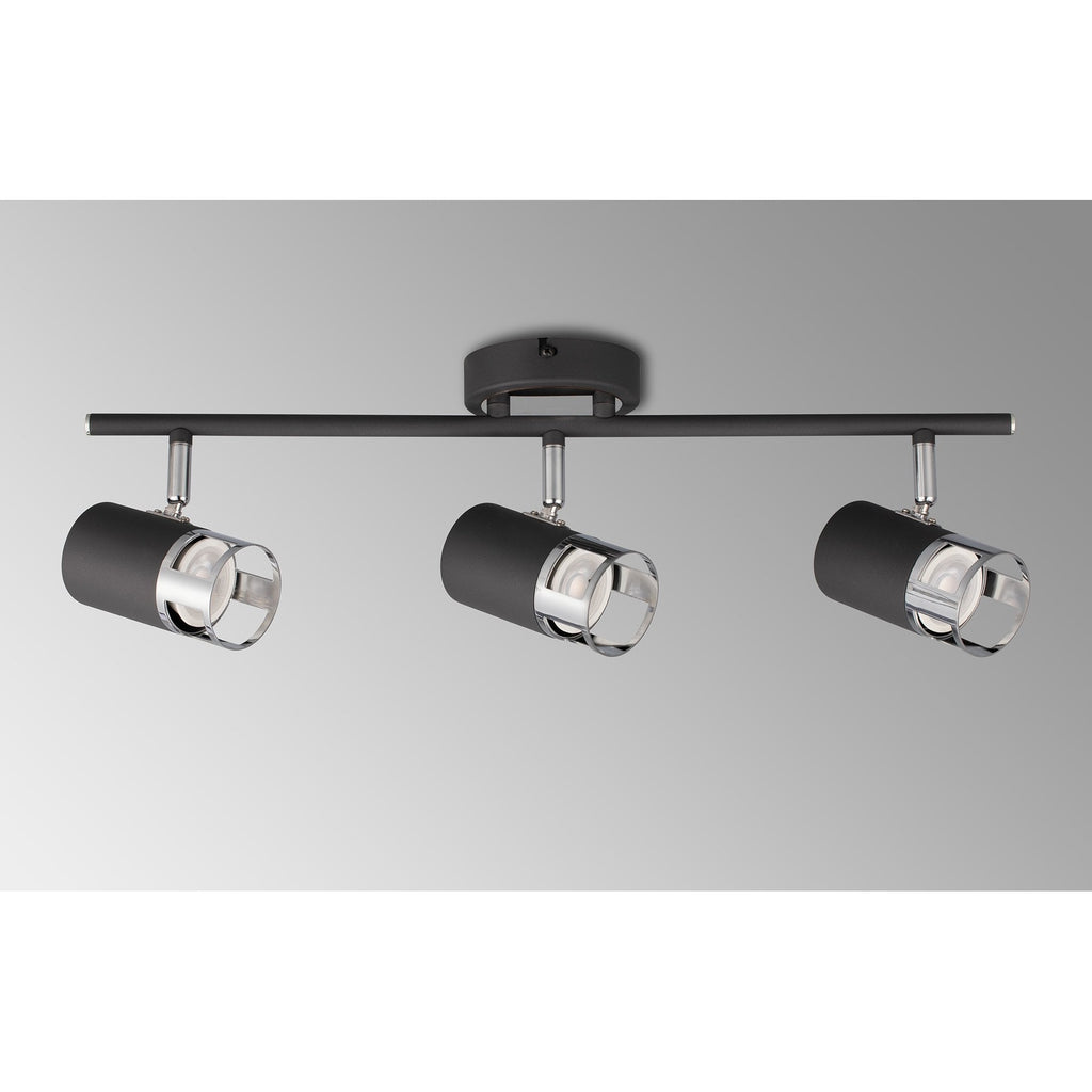 NL99619 Adner 3 Light Linear Bar Spotlight Graphite Polished Chrome