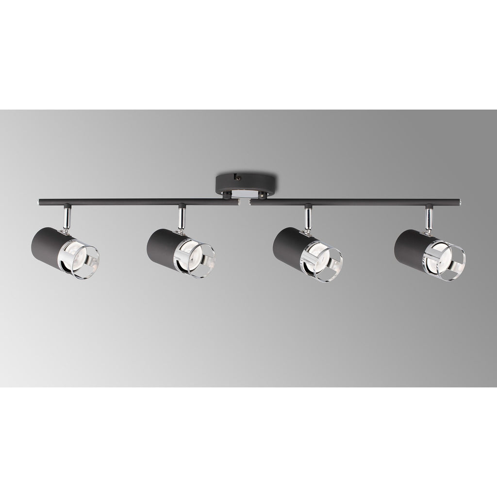 NL99629 Adner 4 Light Linear Bar Spotlight Graphite Polished Chrome