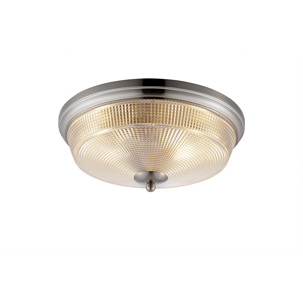 NL93809 Albay 2 Light Bathroom Flush Ceiling Light Satin Nickel