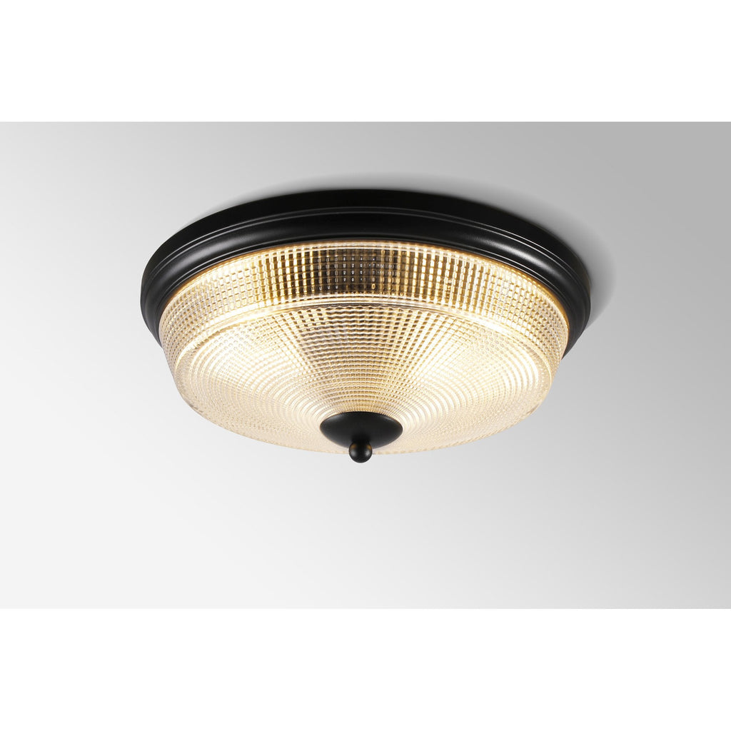 NL93819 Albay 2 Light Bathroom Flush Ceiling Light Satin Black