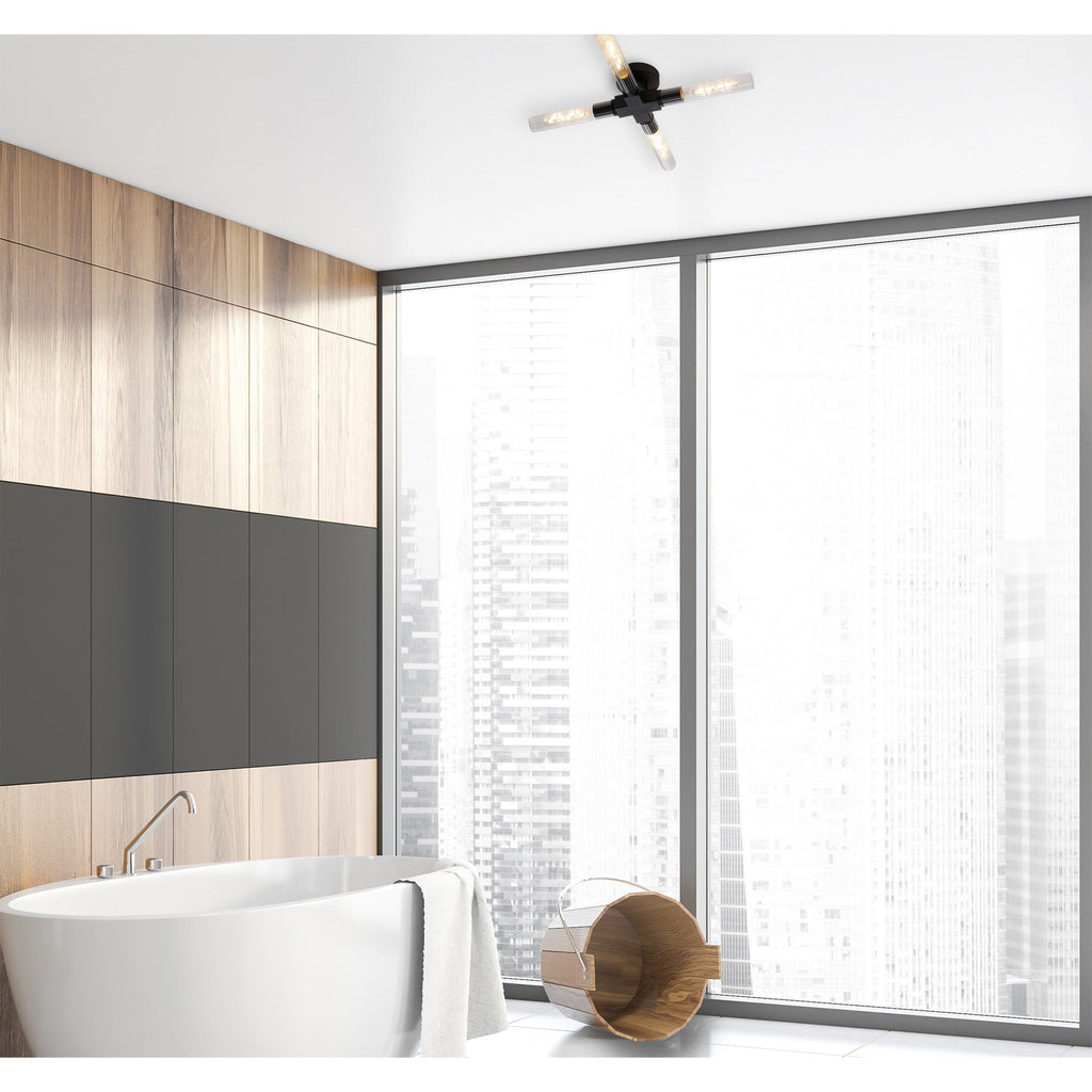 NL87019 Alissa 4 Light Bathroom Ceiling Light Satin Black