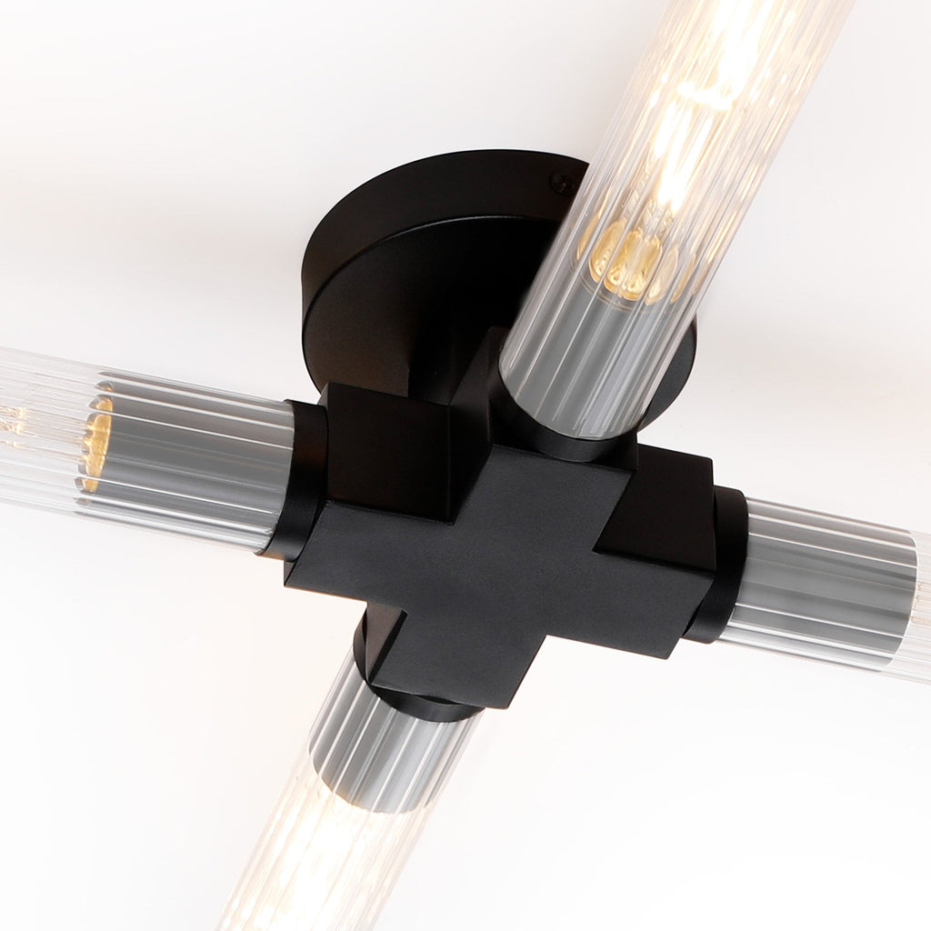 NL87019 Alissa 4 Light Bathroom Ceiling Light Satin Black