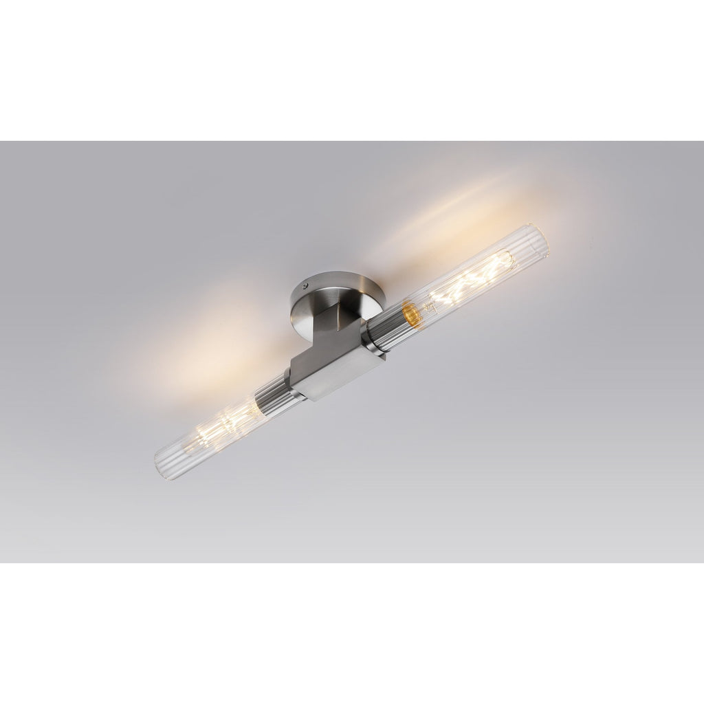 NL87039 Alissa 2 Light Bathroom Wall/Ceiling Light Satin Nickel